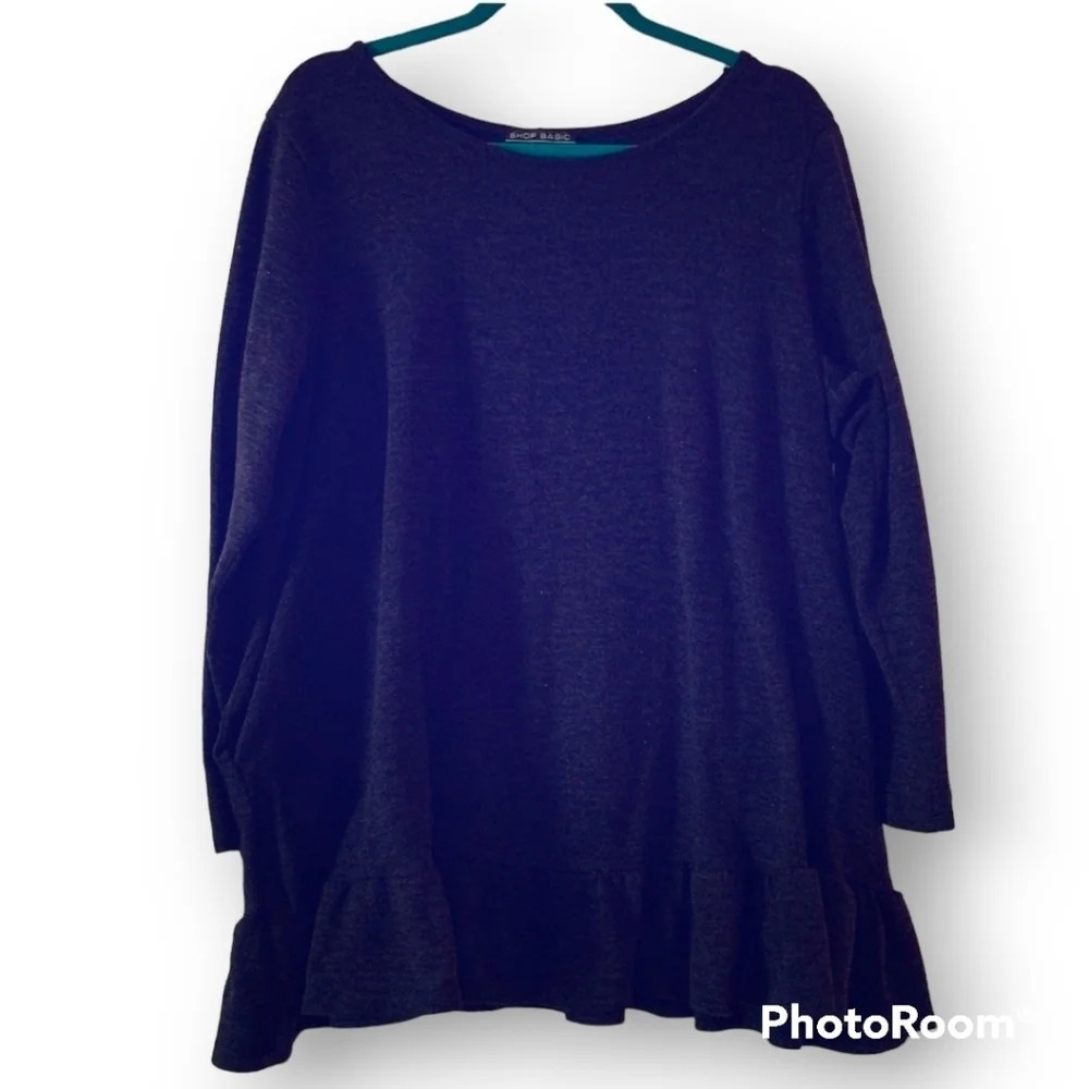 EUC 3X Heathered Navy Sweater Babydoll Tunic
